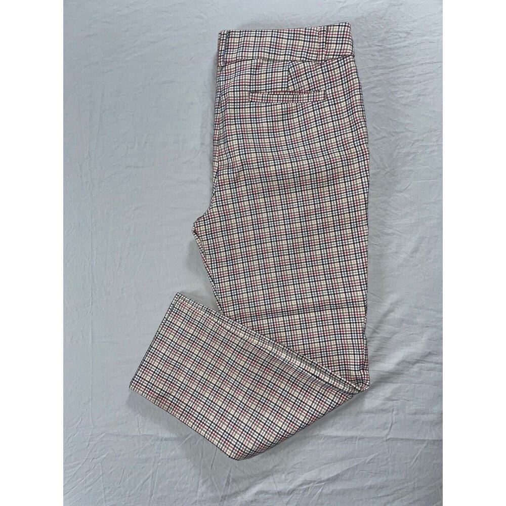 Ann Taylor 'Slim' Stretch Chino Pants. Rainbow Tattersall, Women's Size 6. EUC!!
